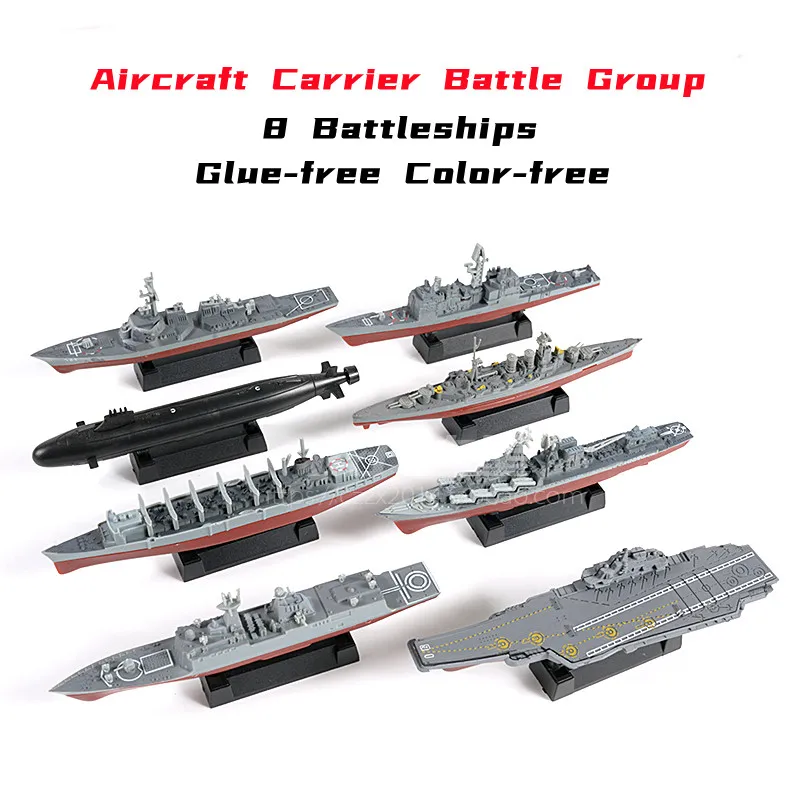 Модель броненосца здания Наборы 8 видов стилей военный корабль сборки модели