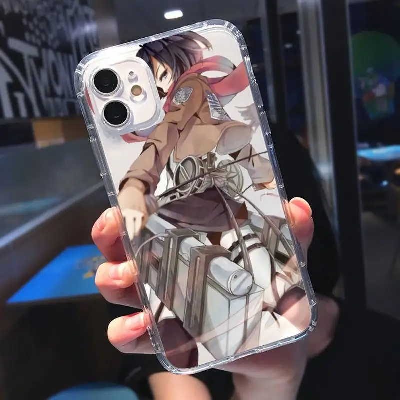 

attack on titan anime Phone Case Transparent soft For iphone 5 5s 5c se 6 6s 7 8 11 12 plus mini x xs xr pro max