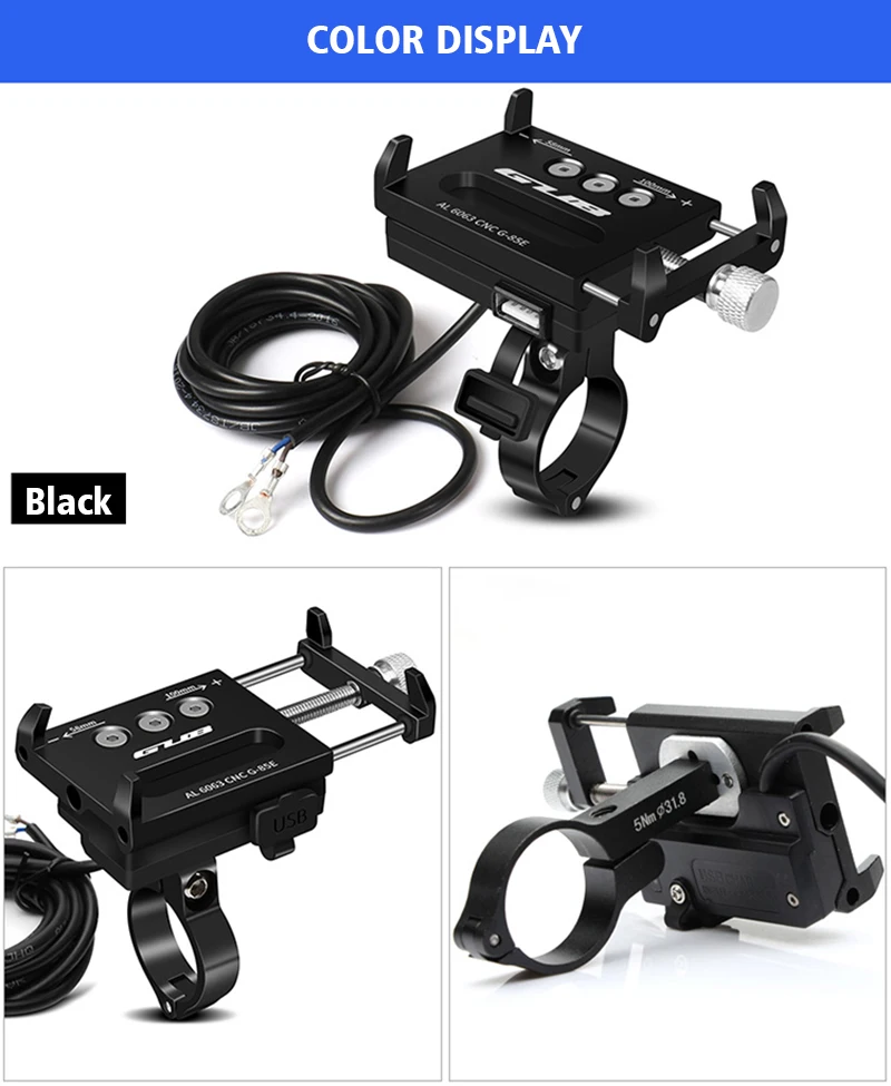 GUB держатель для телефона для велосипеда USB Chargerable алюминиевый сплав MTB дорожный велосипед мото gps подставка для смартфона подставка для 4-6," поддержка телефона
