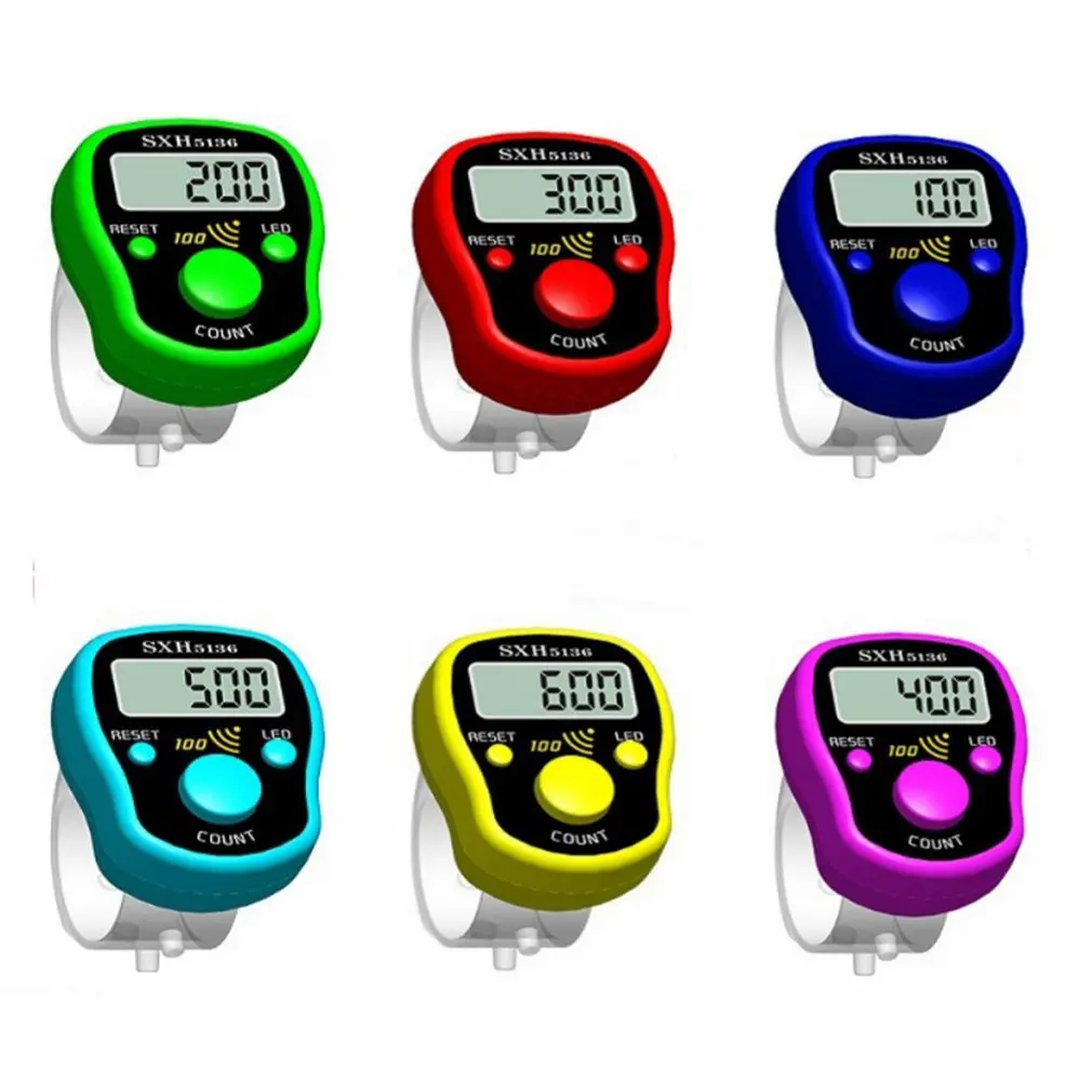 Mini Stitch Marker Row Finger Counter LCD Electric Digital Display with LED Light For Buddha Pray Sewing Knitting Weave Tool | Инструменты