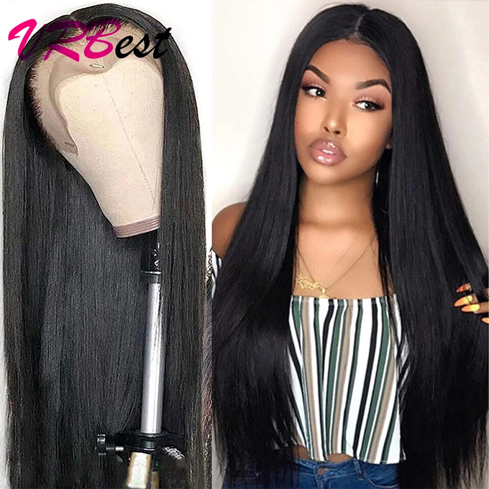 

VRBest Lace Front Wig Peruvian Straight Human Hair Wigs 13X4 Lace Frontal Wig 4X4 Lace Closure Wigs For Women Natural Hairline