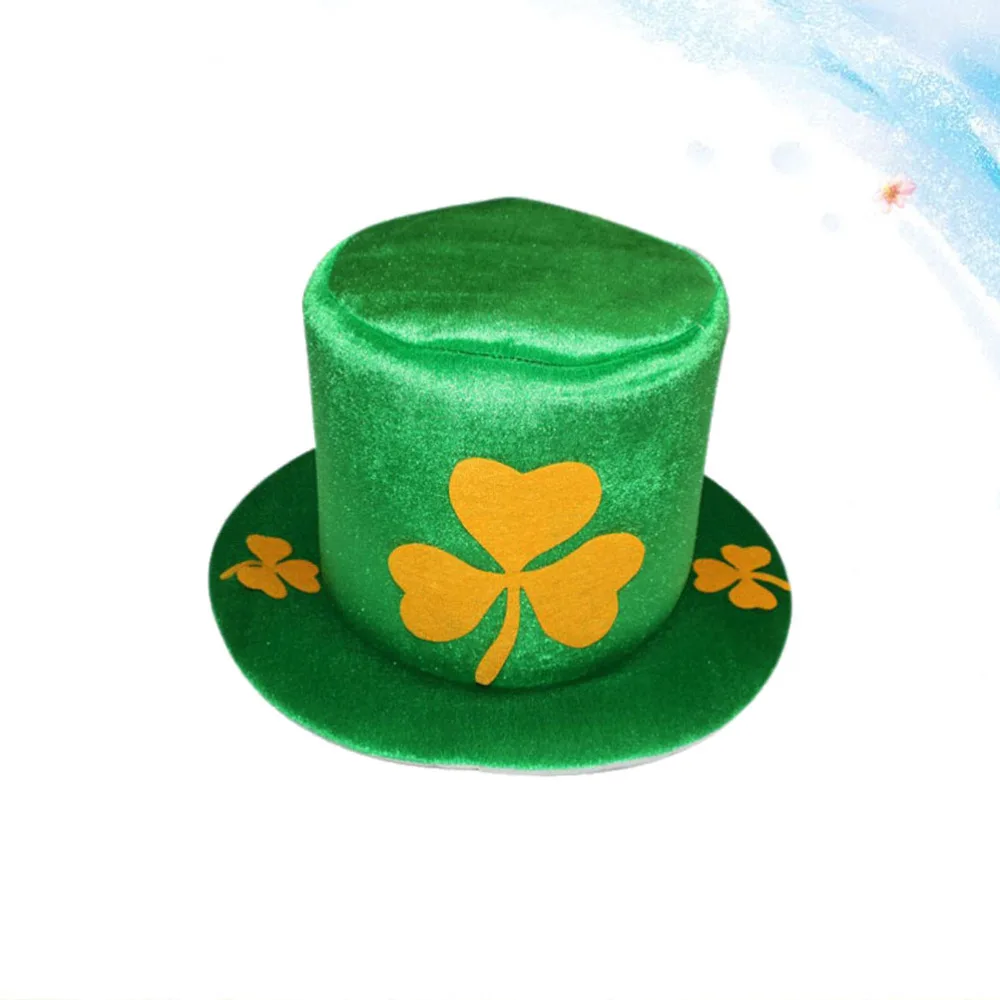 Green Shamrock Festival Party Cap Non-woven St. Patricks Day Tophat Creative Headdress Favors Decorations Props | Дом и сад