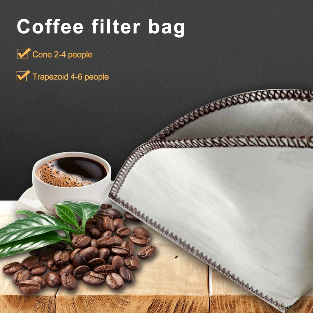 

Reusable Pour Over Coffee Filter Stainless Steel Paperless Coffee Filter Cone/Trapezoid Dripper for Chemex Coffee Drip Filter