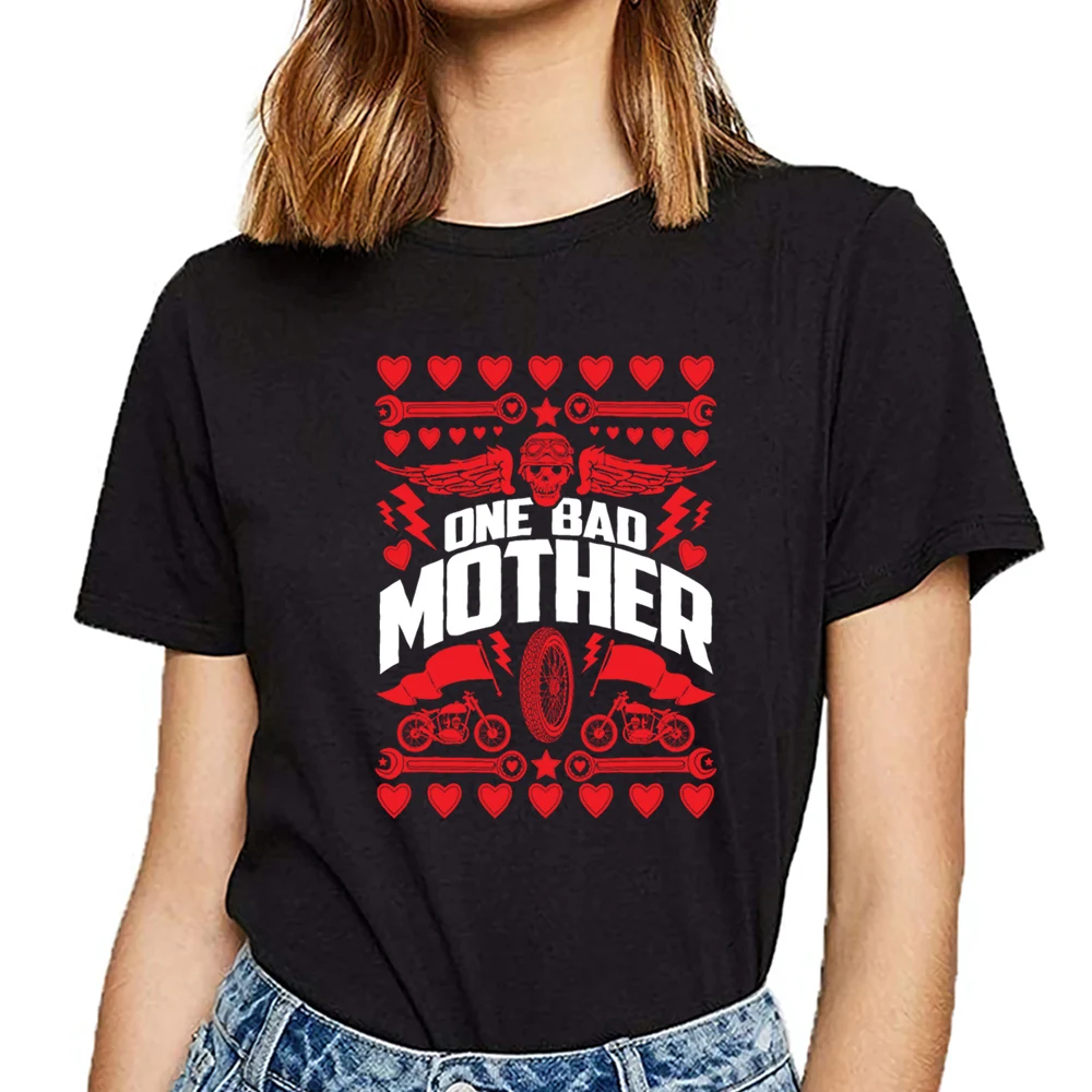 Женская футболка с винтажным принтом one bad mother| |