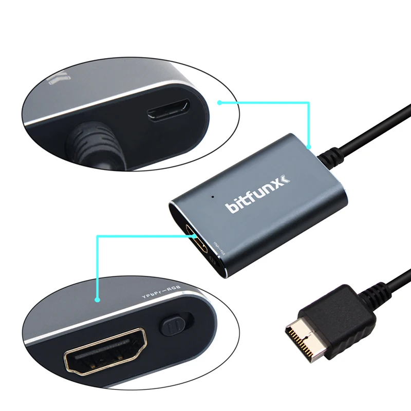 

Совместимый с HDMI адаптер преобразователя для PlayStation2 PS2, включая переключатель RGB/компонент для подключения PS2 к современному телевизору