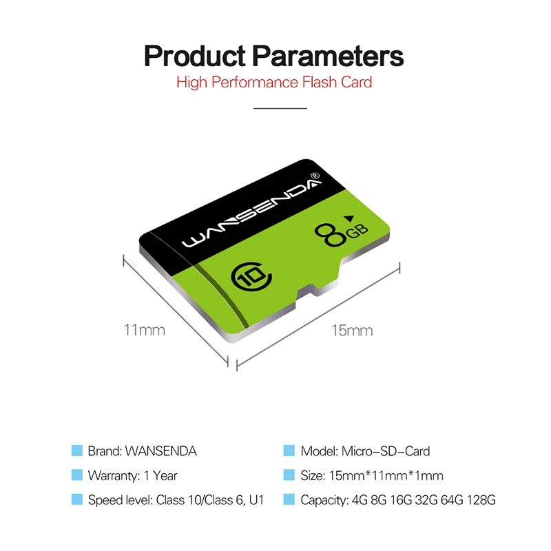 Высококачественная Micro-SD карта Wansenda, 8 ГБ, 16 ГБ, 32 ГБ, 64 ГБ, 128 ГБ, 256 ГБ, карта памяти, TF карта для смартфона, планшета, камера, бесплатный адаптер