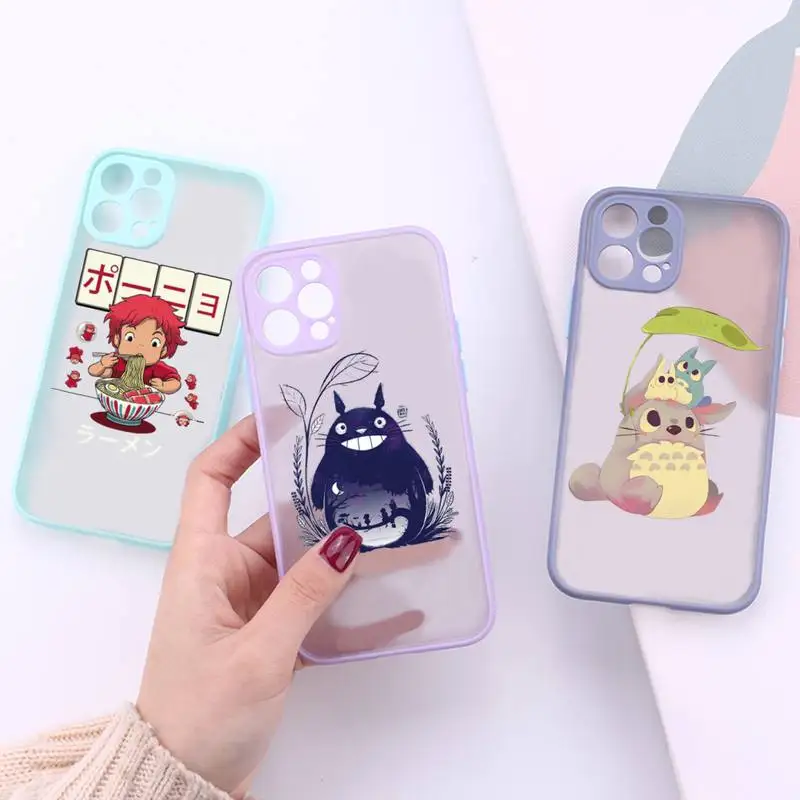 

Anime My Neighbor Totoro Phone Case matte transparent For iphone 7 8 11 12 plus mini x xs xr pro max cover