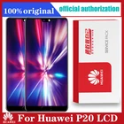 100% оригинальный экран с идентификацией по отпечатку пальца для Huawei P20, сенсорный ЖК-экран EML-L09 EML-L22 EML-L29 дисплей