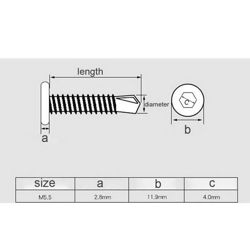 100 шт. Нержавеющая сталь шестигранный винт с потайной головкой плоский болт