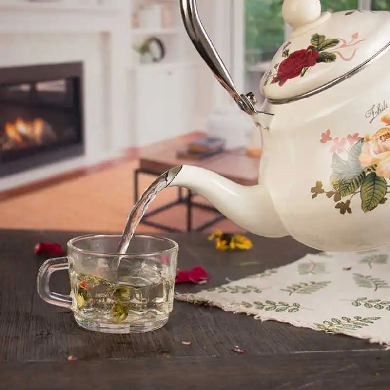 Эмалированный чайник для здоровья органический газовый домашний Горячий кувшин