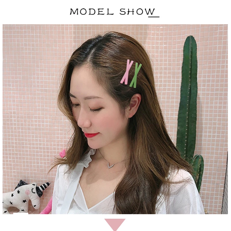 Candy Color Cross Side Clip Word Hair for Women Girl Accessories Hairpin Styling Tool Clamp Matte BB | Красота и здоровье