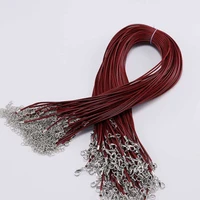 20pcs mutil colors leather chain choker women men handmade wax cord rope pendant necklace for diy jewelry making accessories