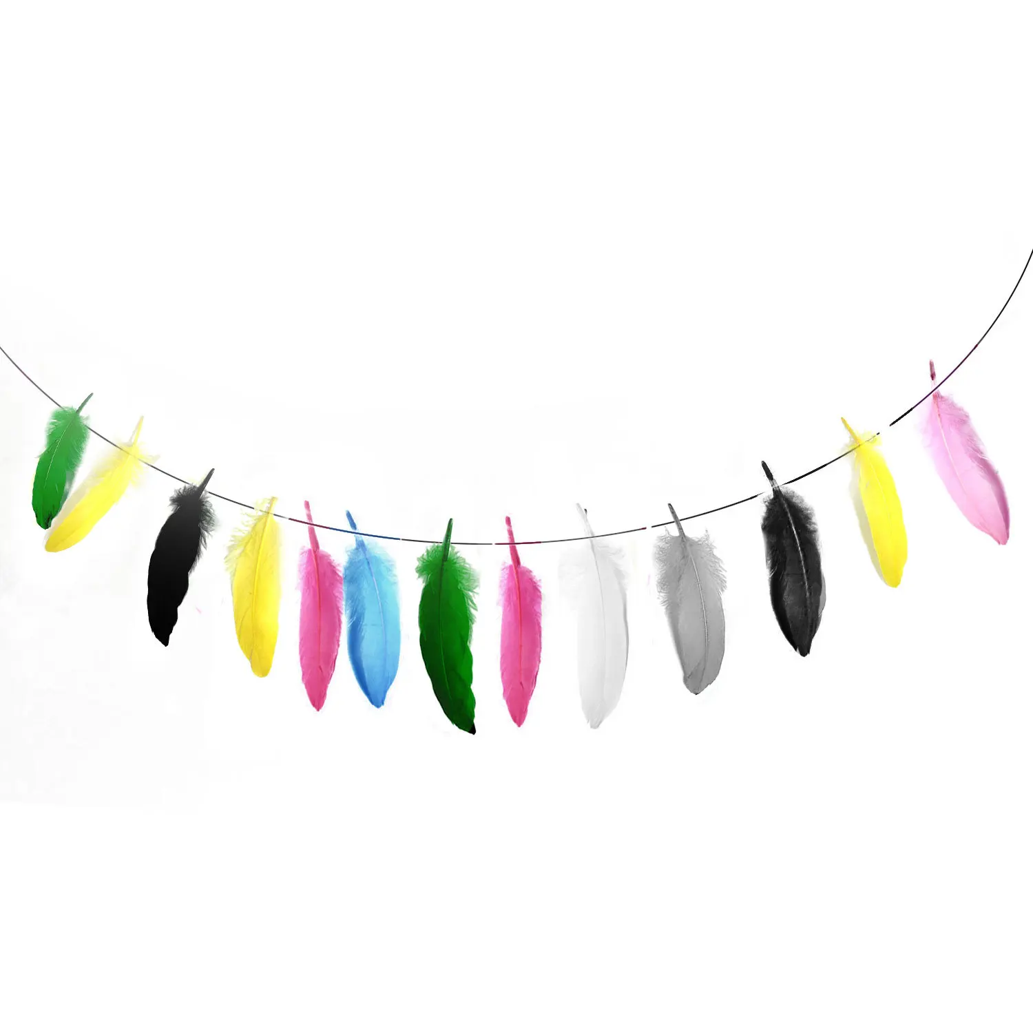 13 шт. Декоративная гирлянда с разноцветными перьями|Флажки вымпелы и конфетти| |