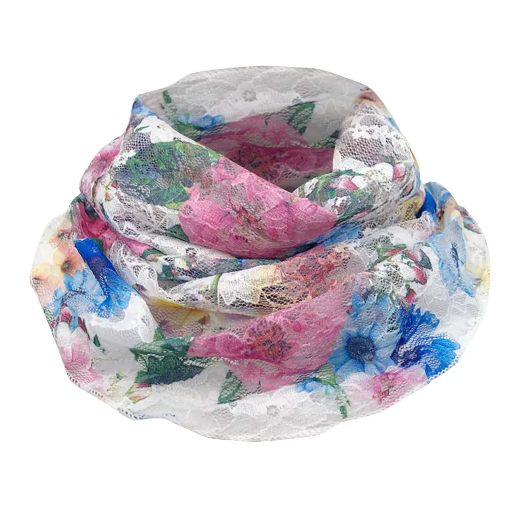 

Bandana Women Face Mask Lace Scarf Neck Foulard Female Sunscreen Print Mouth Cover Breathable Lady Elegant Lace Ring Masks