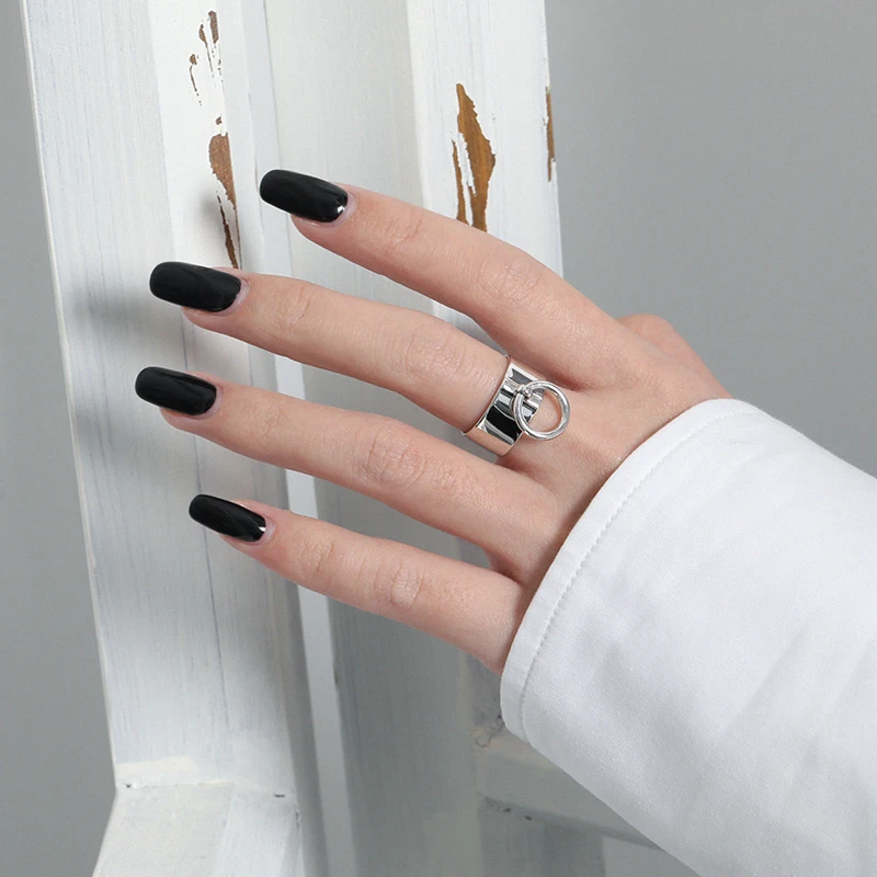 Шанис Шарм Мода 925 пробы Серебряные кольца для Для женщин Большой Гладкий уход за