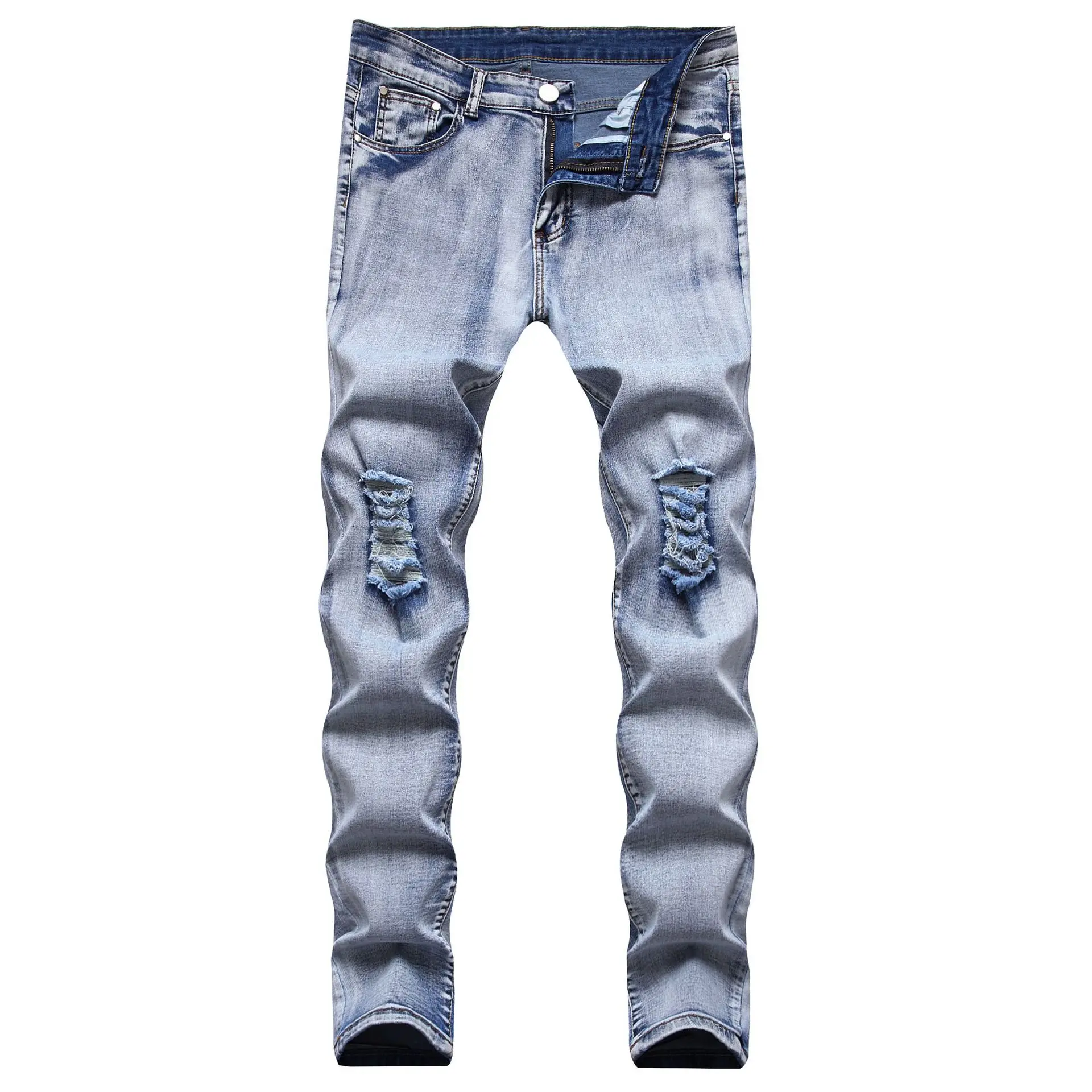 

Distressed Jeans Men Broek New Ripped Pantalones De Hombre Vaqueros Casual Pantalon Homme Slim Fit Stretch Hip Hop Pants Men