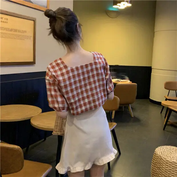 

Women's High Waist Skirt Slim A- Line Versatile Ins Irregular Sweet Skirt Student Summer Sweet Short Skirts