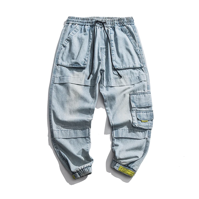 

2019 Hot Autumn Street Washing Process Big Multi-Pockets Men's Jogger Jeans Fashion Casual Male Pencil Denim Jeans Streetwear