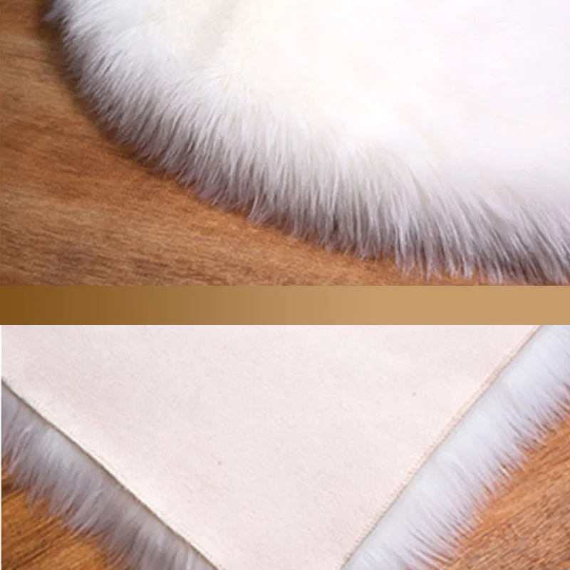 Коврик из искусственного меха OIMG Пушистый Ковер круглой формы 6 см ворс для