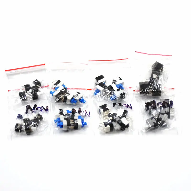 

40PCS 5.8*5.8 7*7 8*8 8.5*8.5mm Self Locking&Non Locking Push Tactile Power Micro Switch Kit 6 Pin Button Switches Each 5pcs