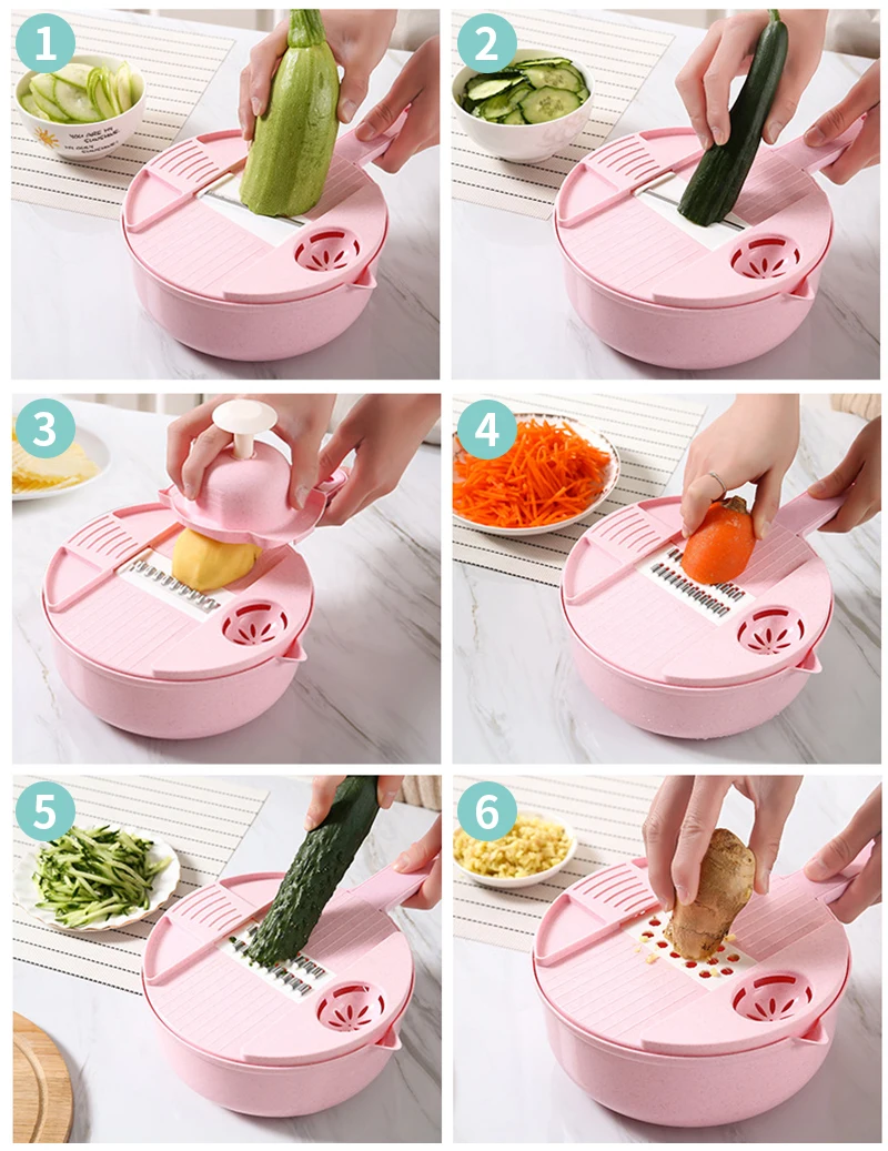 Ломтерезка для овощей слайсер картофеля моркови лука терка резак 12 в 1 кухонные