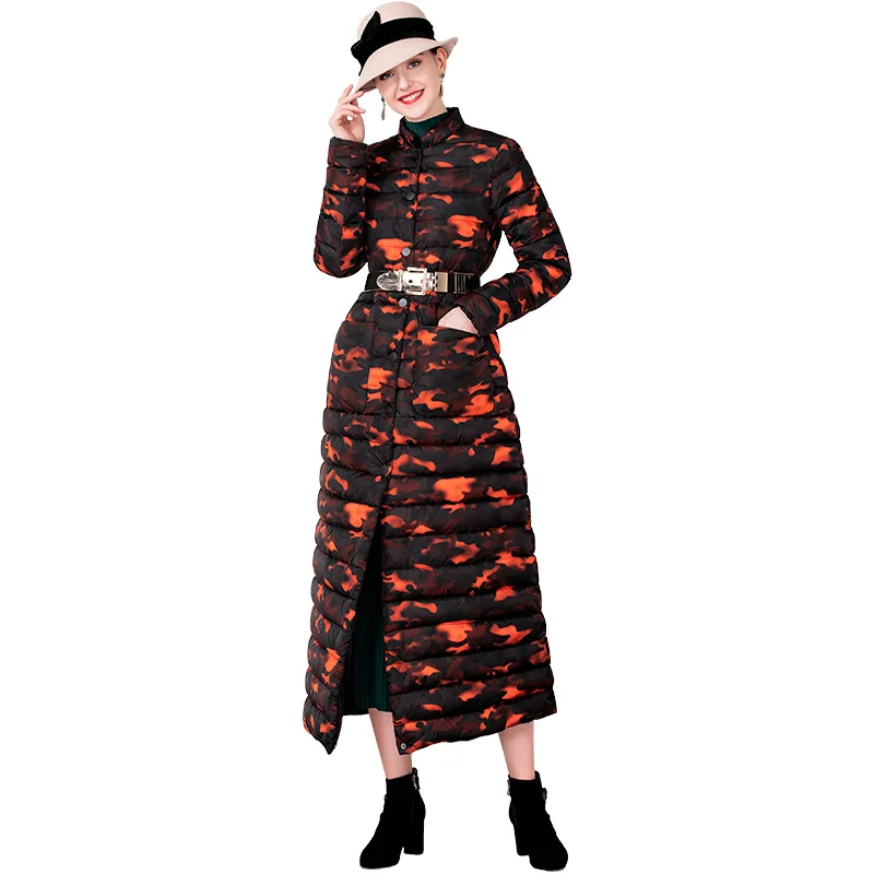 2019 S-4XL Женская парка объемная хлопковая камуфляжная куртка зимнее длинное пальто