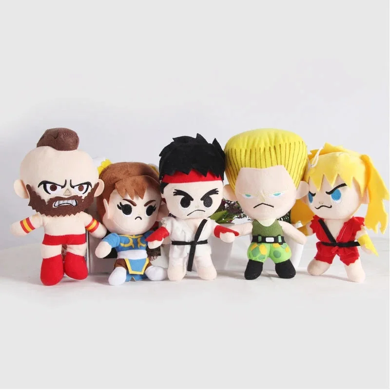 

5 Pcs/Set Street Fighters Characters Ryu A Gulie Chun Li 20CM Plush Dolls Retail Creative Stuffed plush toy