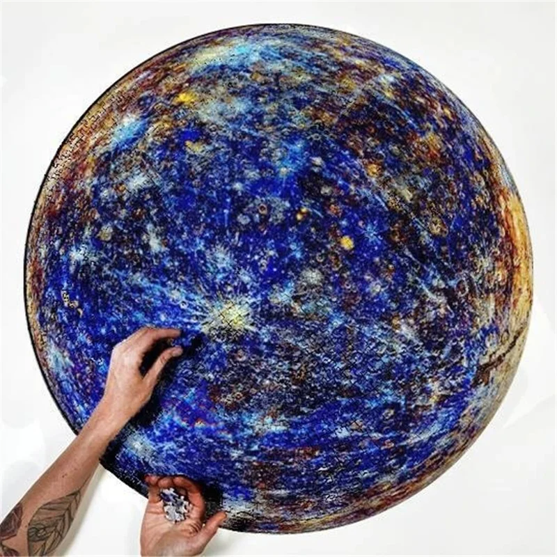 

1000 Piece Jigsaw Puzzle Star Space Travel Rainbow Round Moon Earth Saturn Flat Adult Kids DIY Educational Children's Toy