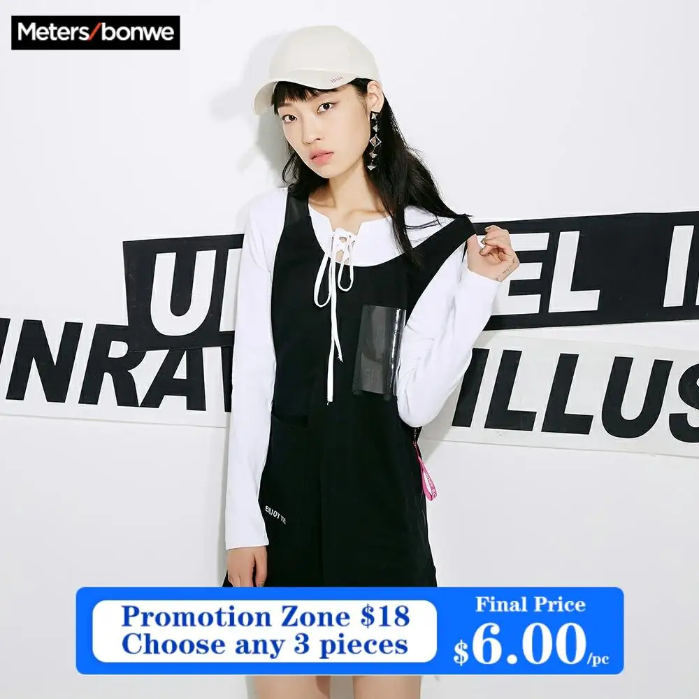 Metersbonwe Брендовое женское повседневное черное платье для девочек весеннее в