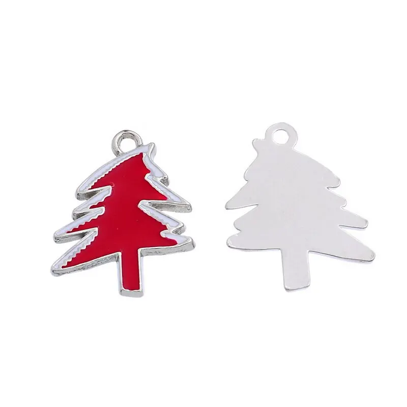 Dozzior New Year Metal Alloy Christmas tree snow Charm Decor Set Xmas Pendant Drop Ornaments Hanging Decoration | Дом и сад