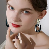 2022 new geometric oval womens earrings acrylic sheet exaggerated long fashion 925 silver needle womens stud earrings