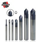 Hampton 3 фреза из карбида вольфрама, фреза с покрытием 90 градусов, Концевая фреза 2-12 мм с ЧПУ, фреза для снятия заусенцев