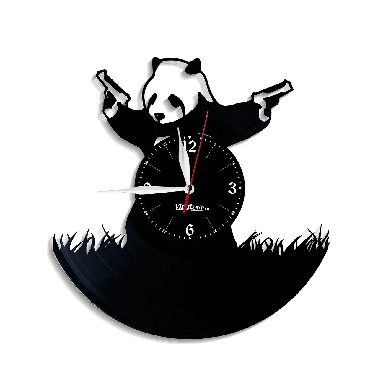 Настенные часы из виниловой пластинки &quotГанста-панда" |