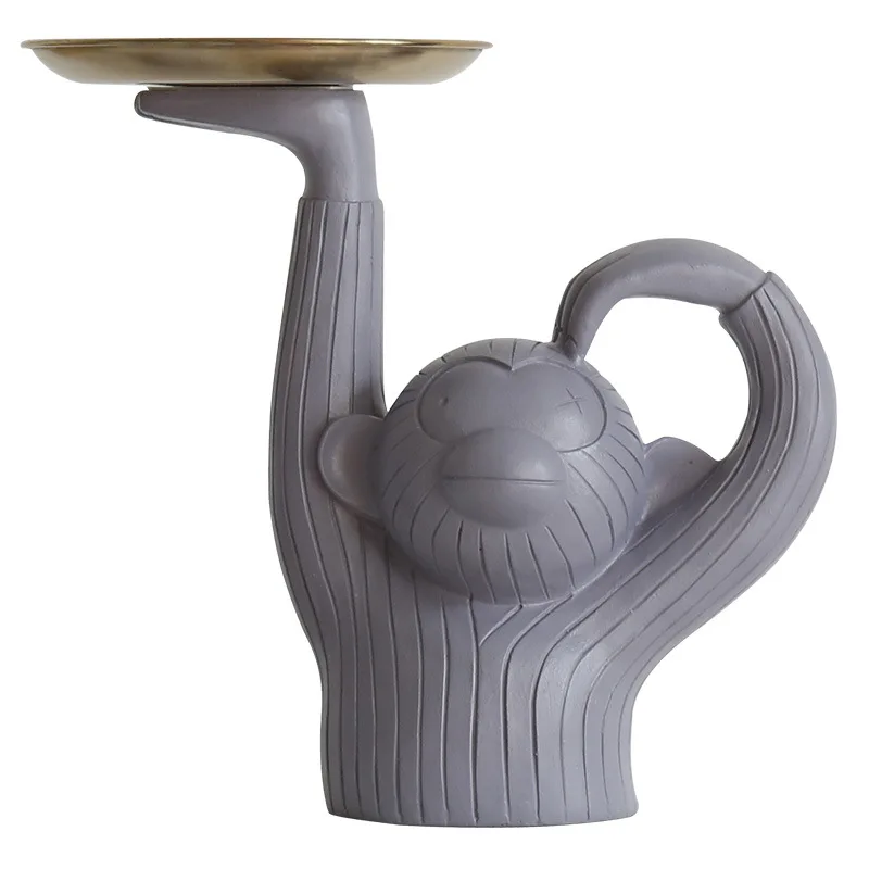 Скандинавский Morandi поднос для обезьяны из полимерной смолы с царапиной головкой