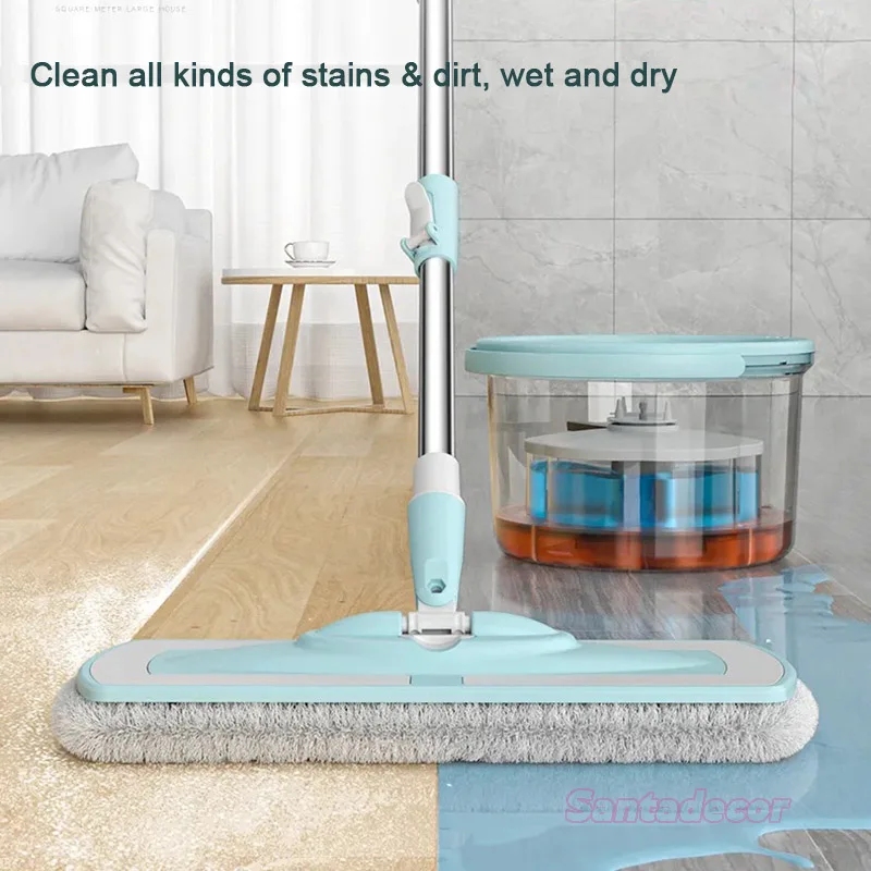 Прозрачная швабра с двойным приводом вращение на 360 ° отделение сточных вод и