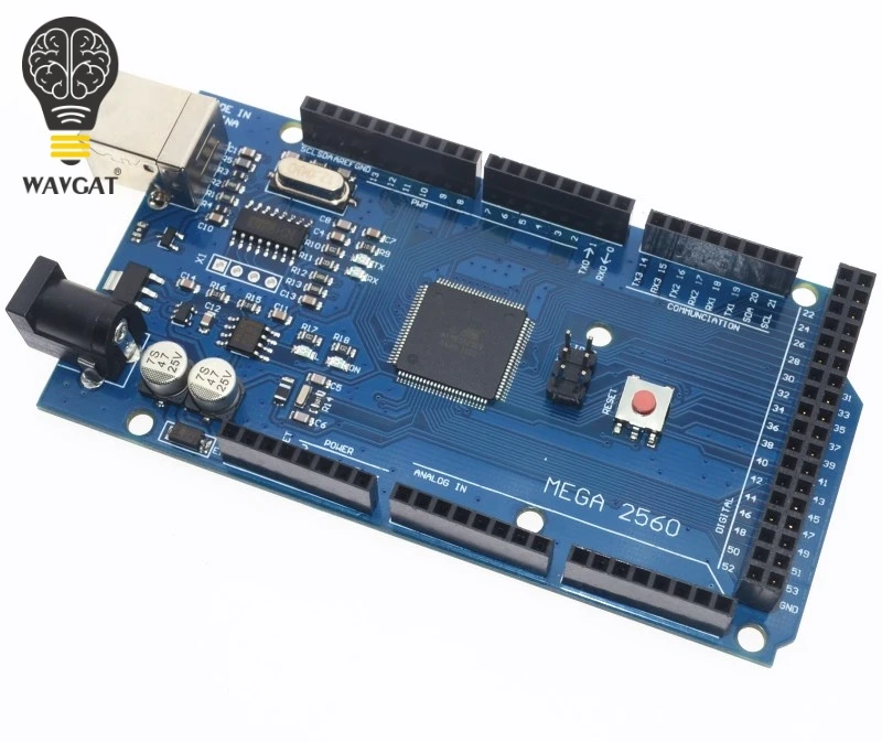 Материнская плата USB MEGA 2560 R3 ATmega2560 AVR + кабель W5100 Для Arduino MEGA2560 WAVGAT|Интегральные
