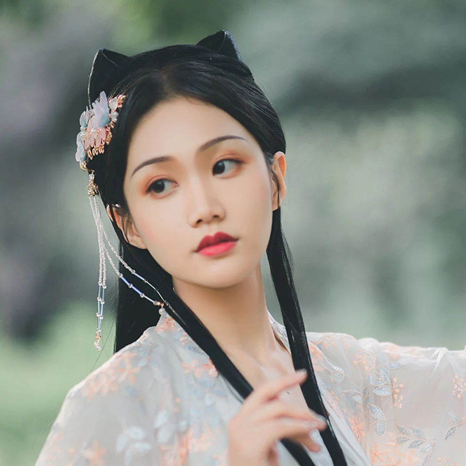 

YYOUFU Antique style Butterfly Flower Beans Hair Clip Classical Jewelry Side Clip Barrette Chinese Hair Accessories Headwear