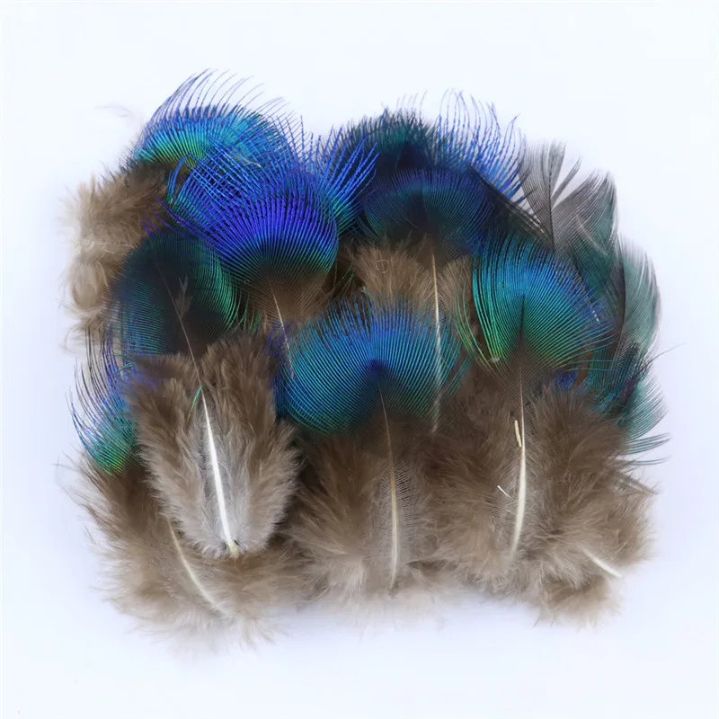 

20Pcs Natural Peacock Feathers Blue For DIY Crafts Jewelry Clothing Accessories juju Hat Decorations Plumes Fly Tying Materials