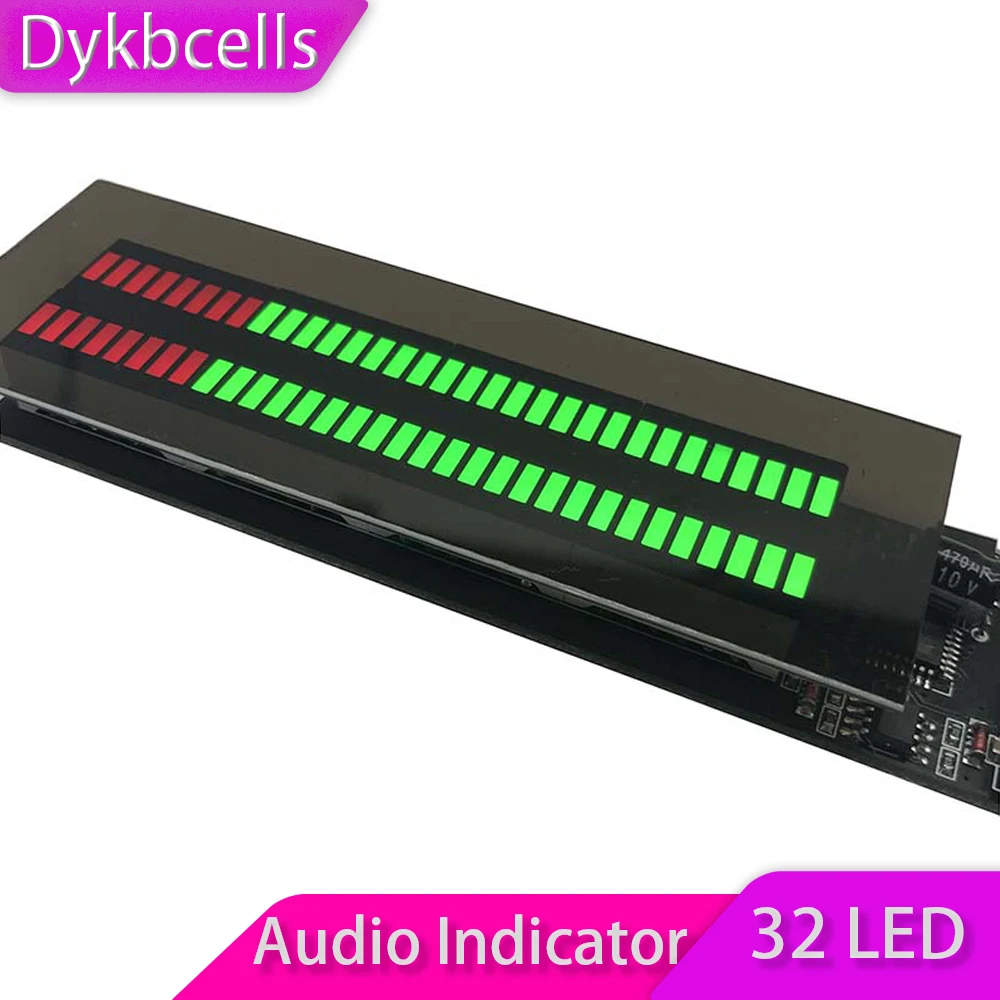 

Индикатор уровня звука Dykbcells, Плата дисплея музыкального спектра, 32 светодисветильник светодиодный, измеритель УФ, усилитель мощности/12 в 24 ...