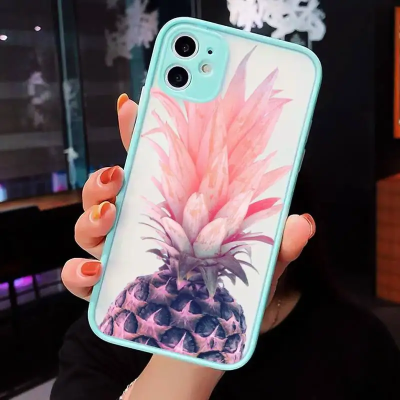 

pineapple Phone Case Clear Funda matte transparent For blue iPhone 7 8 x xs xr 11 12 pro plus max mini