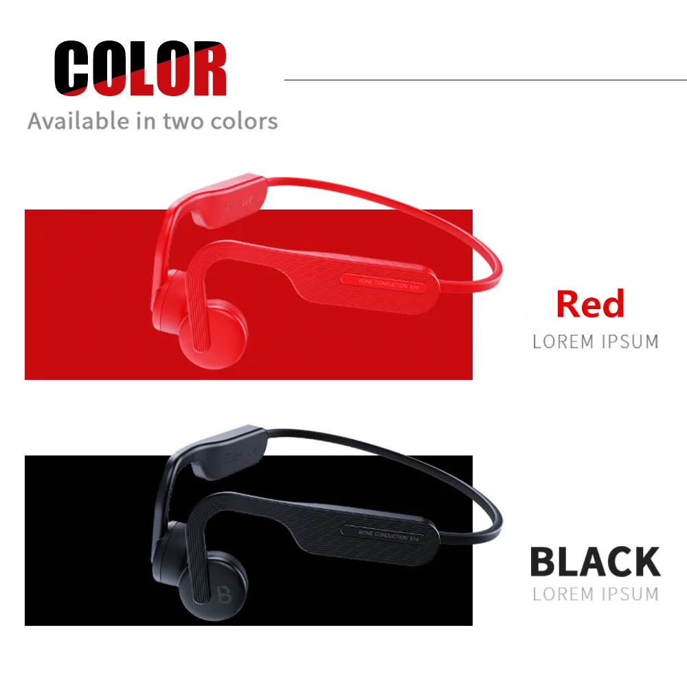 

TWS Bone Conduction Headphones Bluetooth Wireless IPX6 Waterproof Ear Hook Headsets Light Sports Type-c Earphones for Cell Phone