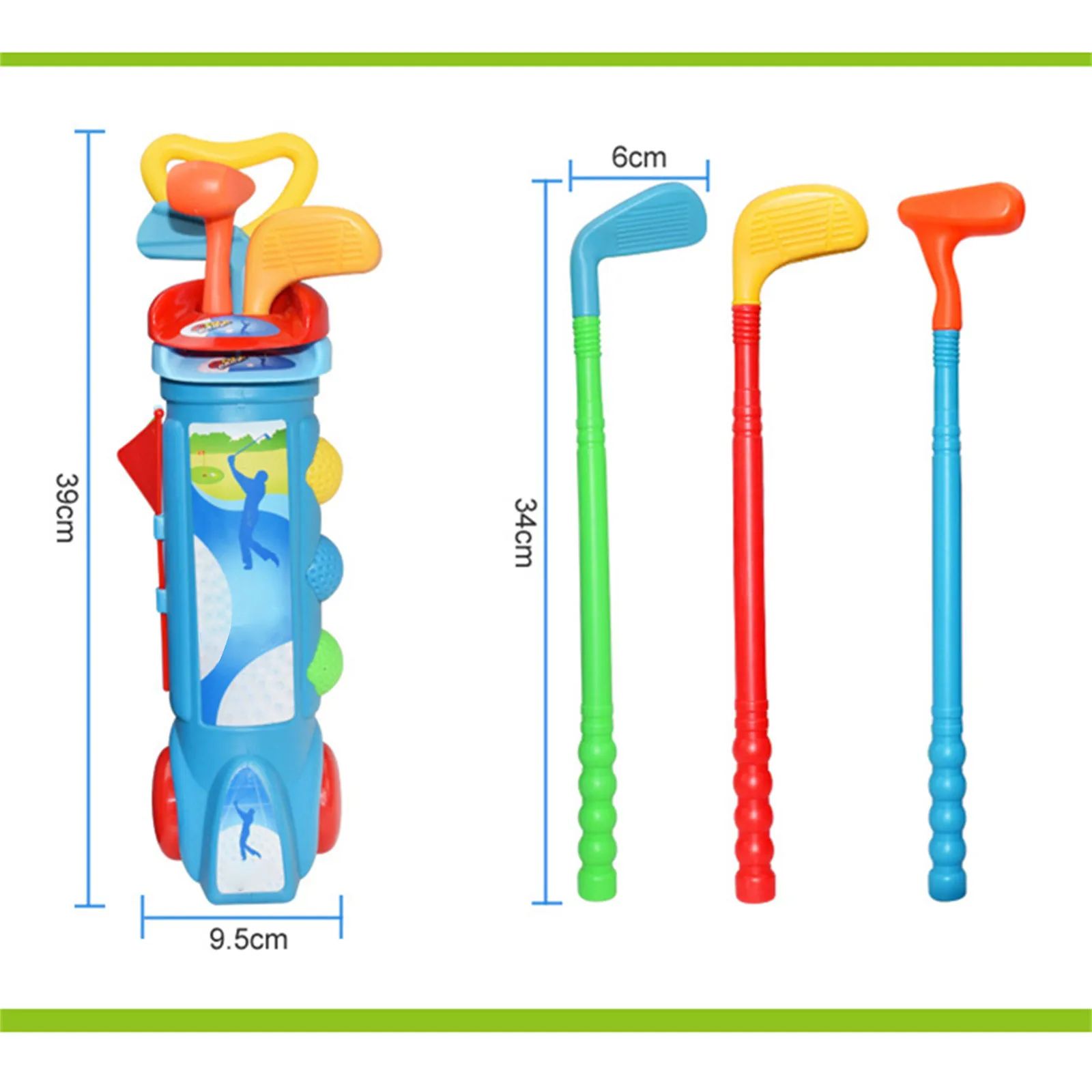 Набор игрушек для игры в гольф детей и малышей флаги клубов мячи тренировок