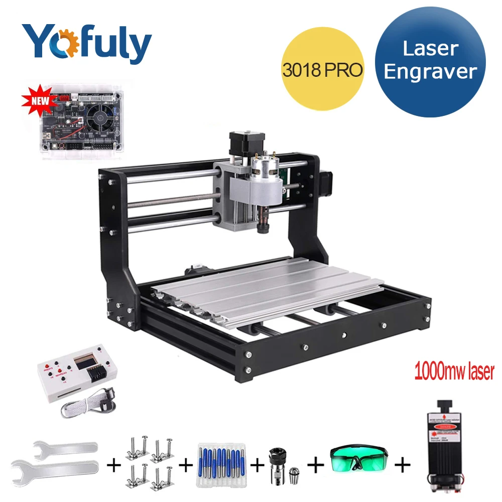 1000mw laser CNC 3018 Pro DIY Мини станок с ЧПУ с автономным управлением Лер 3 оси фрезерный станок GRBL контроль ER11 лазерный гравер новое поступление - Цвет: 1000mw laser