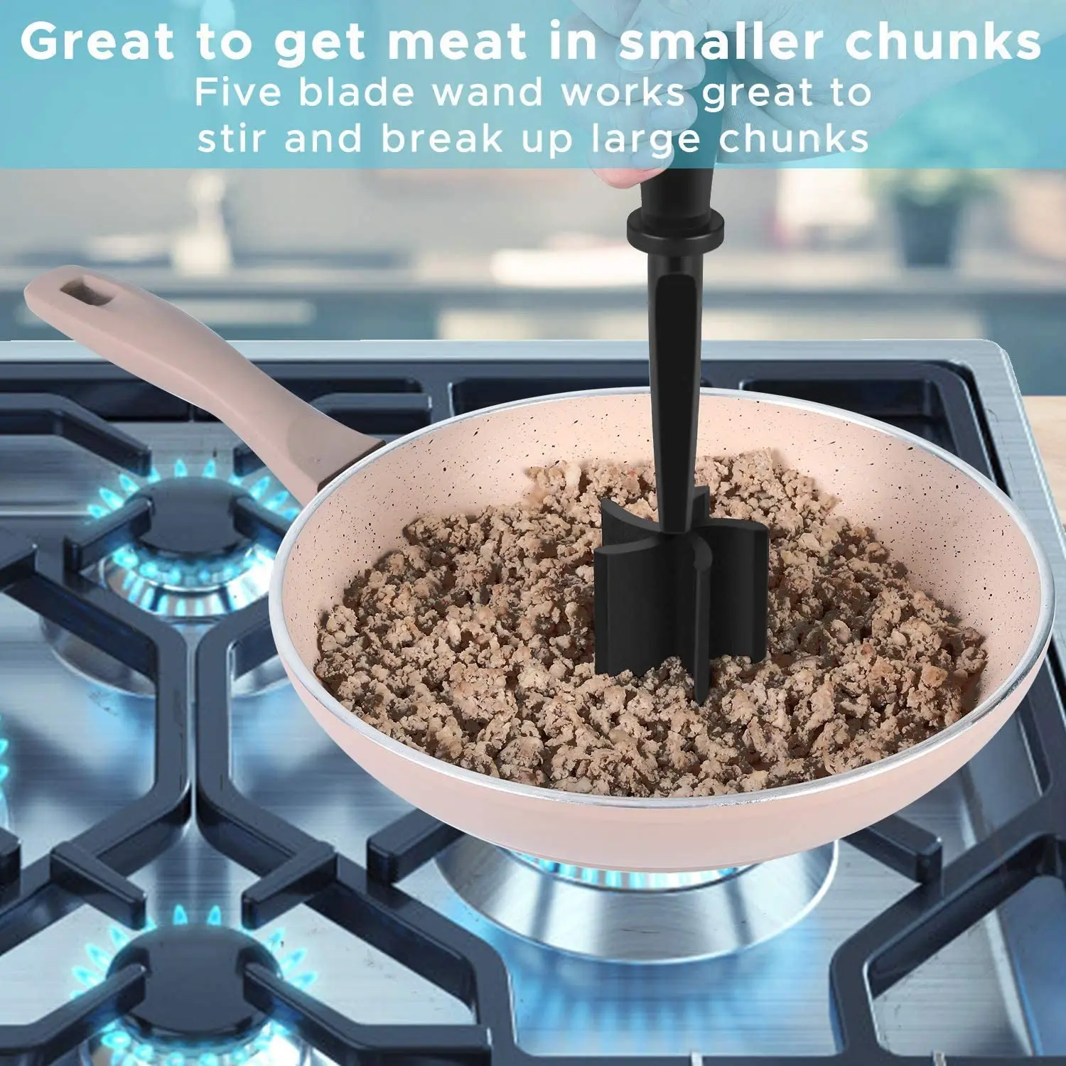 

Professional Meat Chopper Multifunctional Heat Resistant Nylon Hamburger Chopper Black Mix Chopper Kitchen Tools