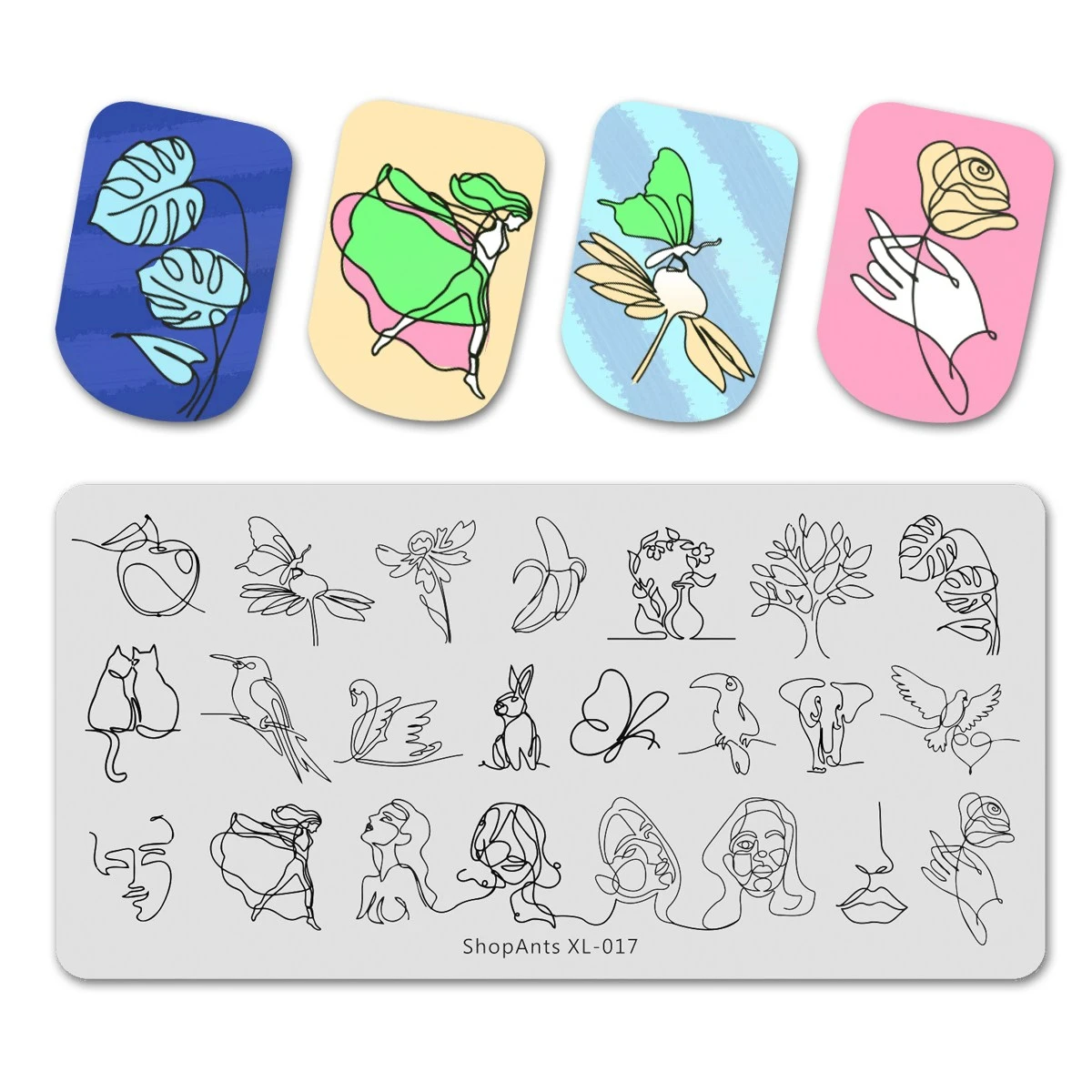 Ласточки из нержавеющей стали для ногтей штамповки линии красоты полосатый