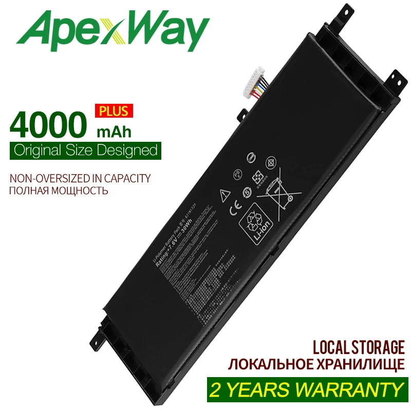 

ApexWay 7,4 V 4000mAh Аккумулятор для ноутбука Asus X453 X453MA D553M F453 F453MA B21N1329 BING414BLK 0B200-00840000