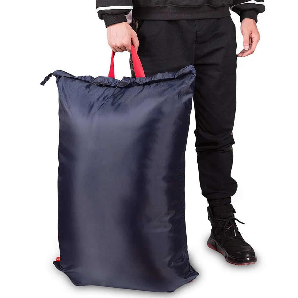 

Oxford Cloth Laundry Backpack Adjustable Strap Travel Multipurpose Solid Zipper Design Outdoor Portable Foldable Large Capacity