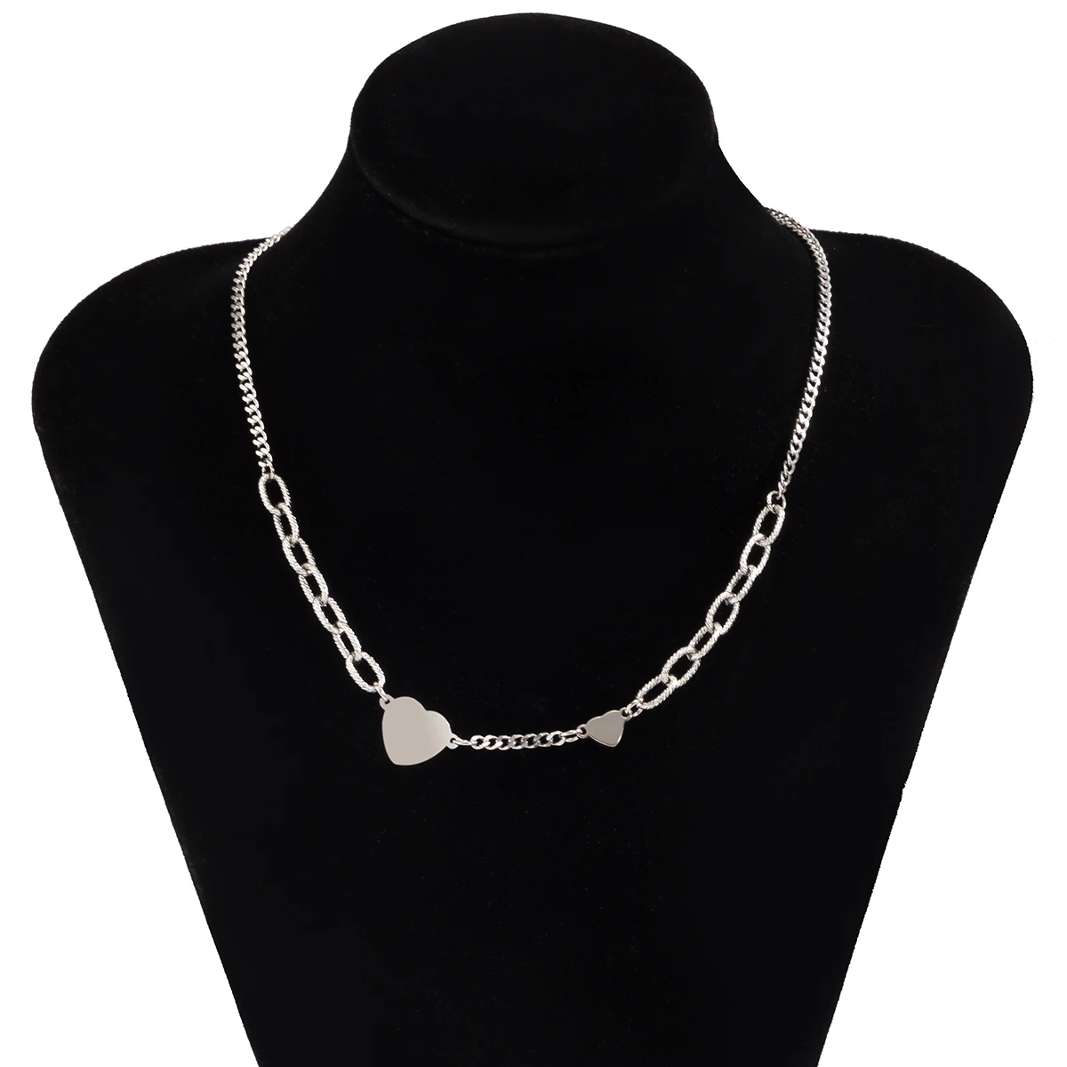 

SHIXIN Short Stainless Steel Chain Choker Necklace for Women Fashion Love Heart Pendant Necklace Chain on Neck Jewelry 2021 Gift