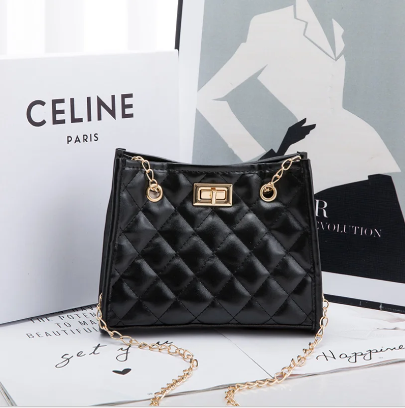 

2021 Diamond Lattice PU Small Chain Bag Shoulder For Women Mini Phone Fashion Crossbody Bag Female Trend Handbag Messenger Bags