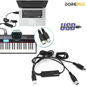 doremidi usb midi cable interface 5 pin line converter midi to usb cable usb midi converter pc to music keyboard adapter mtu 10 free global shipping